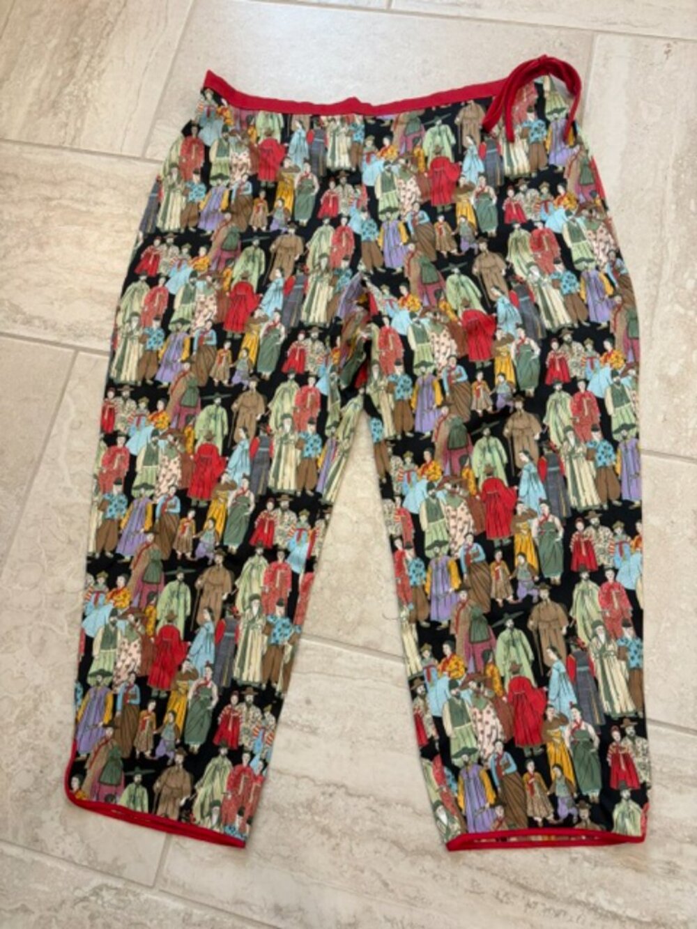 Natori Dynasty Lounge Pajamas 2 Piece Asian Print 2XL Art To Wear Retail $160 - Picture 10 of 14